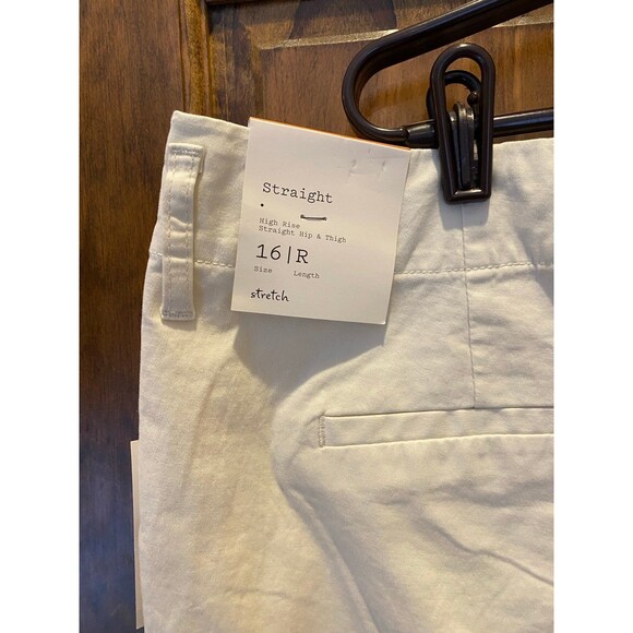 A New Day Pants NWT High Rise Straight Leg Slacks Cream Plus Size 16 R Cropped - Picture 5 of 9